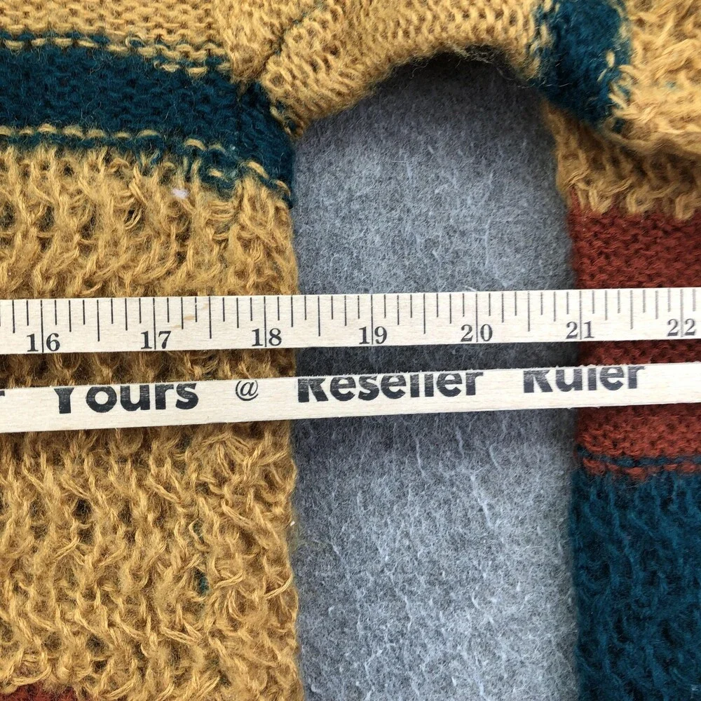 Vintage Berries Sweater Mens Large Multicolor Striped Knit Crewneck Heavyweight